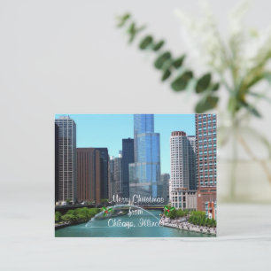 Merry Christmas from Chicago Illinois Holiday Postcard