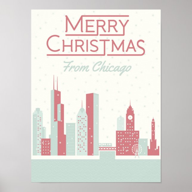 Merry Christmas from Chicago Poster (Front)