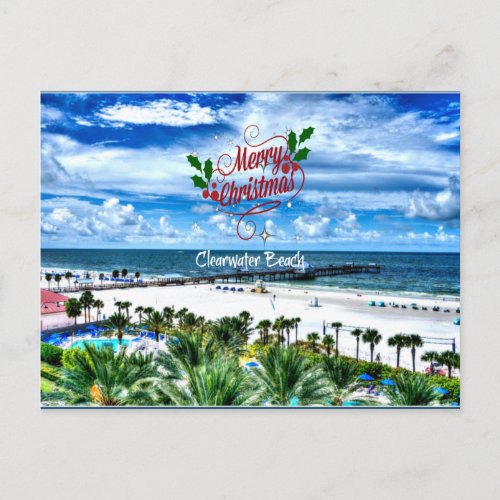 Merry Christmas from Clearwater Beach Florida Postcard