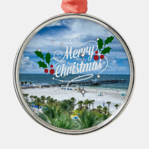 Merry Christmas from Clearwater Beach Metal Ornament