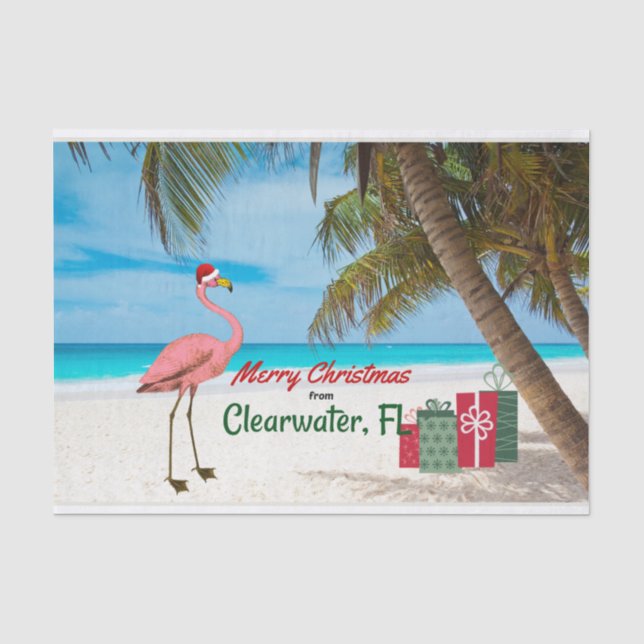 Merry Christmas from Clearwater, FL Tissue Paper (Front)