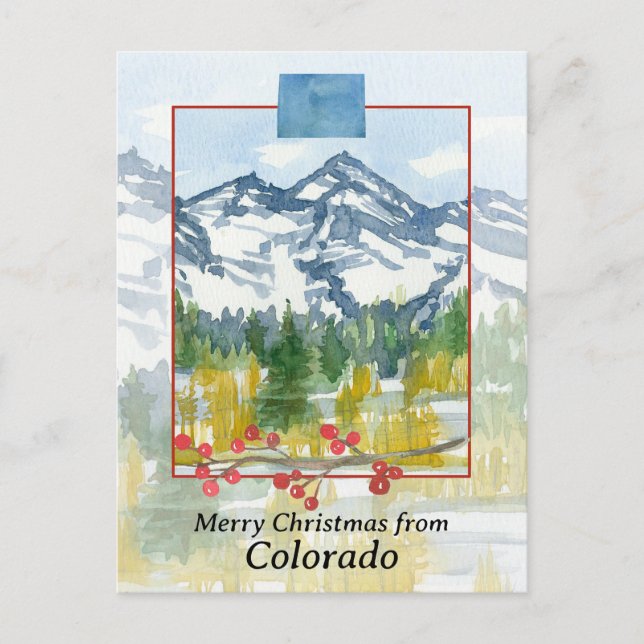 Merry Christmas from Colorado Rocky Mountains Postcard (Front)