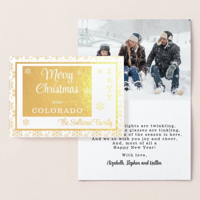 Merry Christmas from Colorado State | Photo Foil Card (Display)
