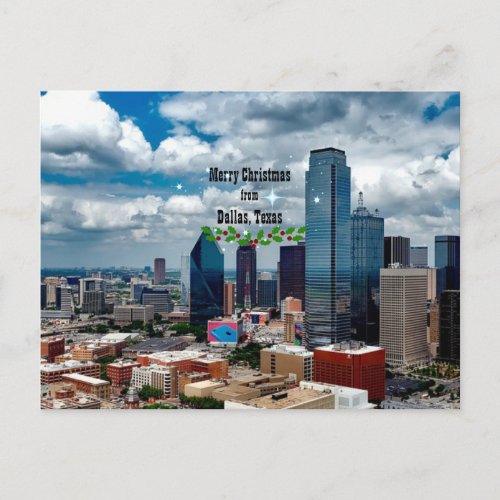 Merry Christmas from Dallas Texas Holiday Postcard