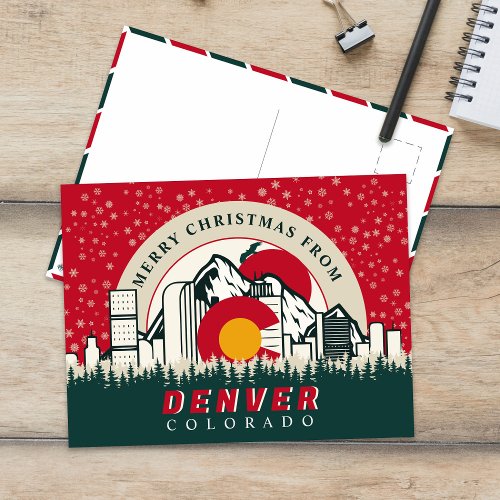 Merry Christmas From Denver Colorado Cities Postcard
