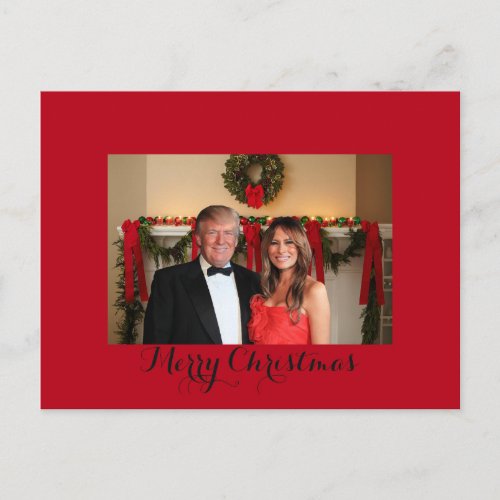 Merry Christmas from Donald and Melania Holiday Postcard