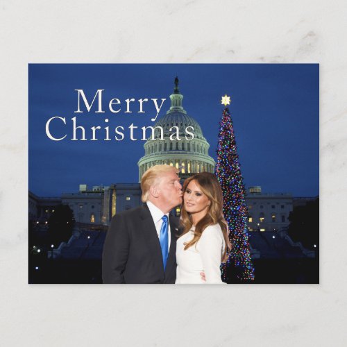 Merry Christmas from Donald and Melania Postcard