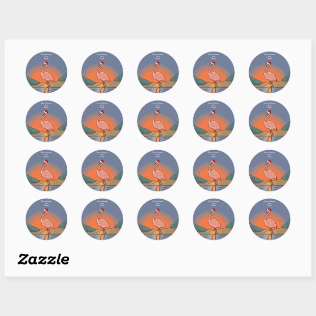 Merry Christmas from Florida, Classic Round Sticker (Sheet)