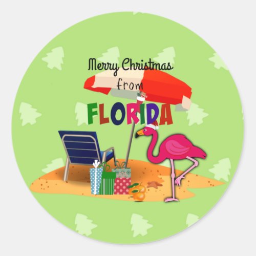 Merry Christmas from Florida Classic Round Sticker