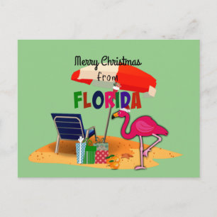 Merry Christmas from Florida, colorful fun design Holiday Postcard