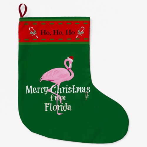 "Merry Christmas from Florida" Large Christmas Stocking