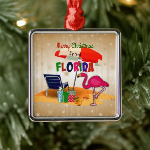 Merry Christmas from Florida Metal Ornament