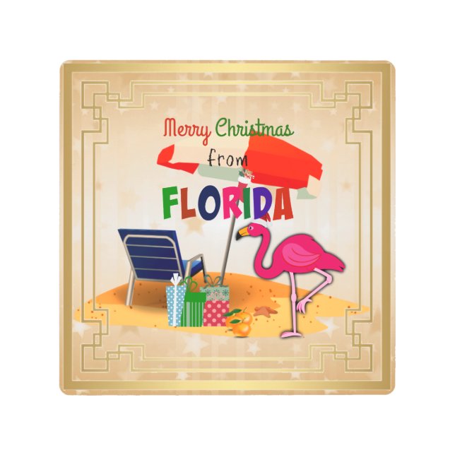 Merry Christmas from Florida Metal Print (Front)