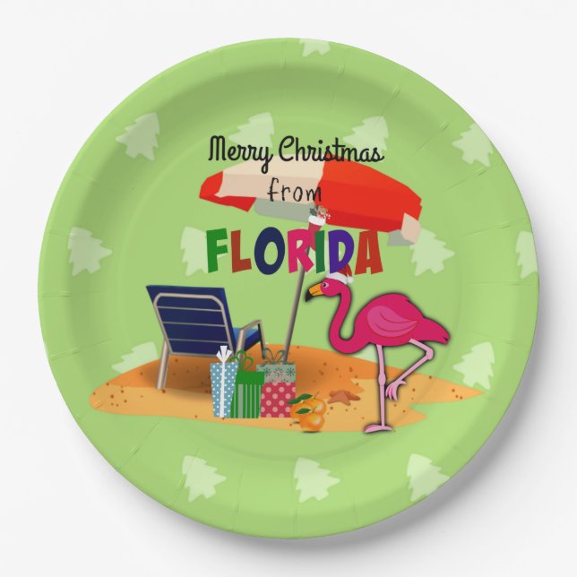 Merry Christmas from Florida Paper Plates (Front)
