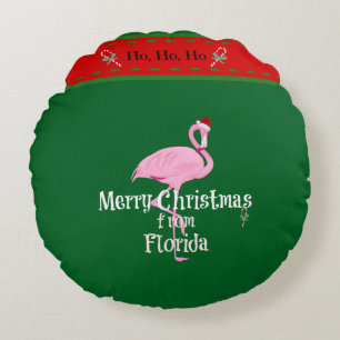 Merry Christmas from Florida Round Pillow