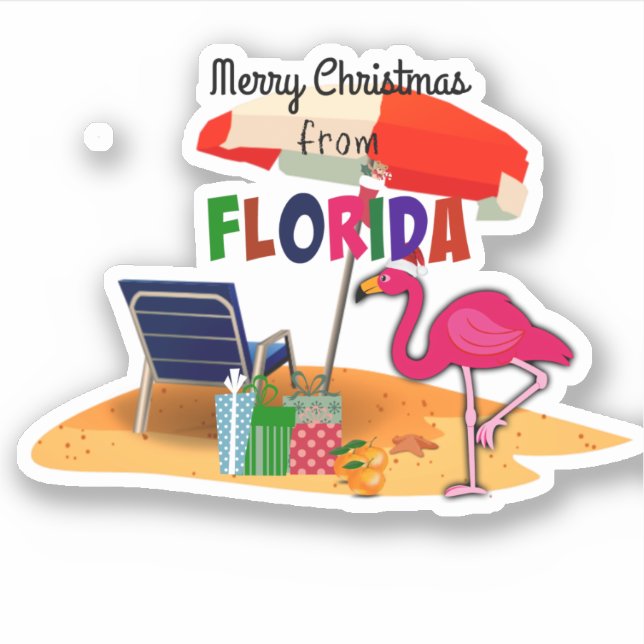 Merry Christmas from Florida Sticker (Front)