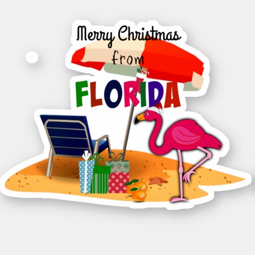 Merry Christmas from Florida Sticker