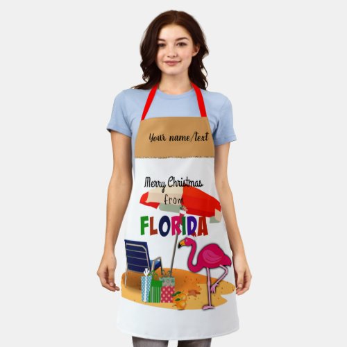 Merry Christmas from Florida template Apron