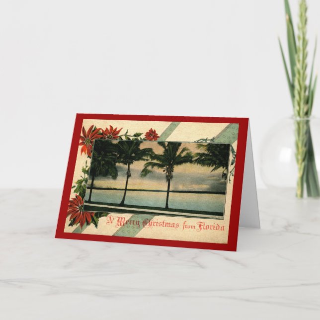Merry Christmas from Florida Vintage Holiday Card (Front)