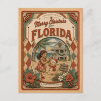 Merry Christmas from Florida Vintage Snow Globe