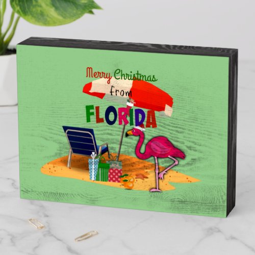 Merry Christmas from Florida Wooden Box Sign
