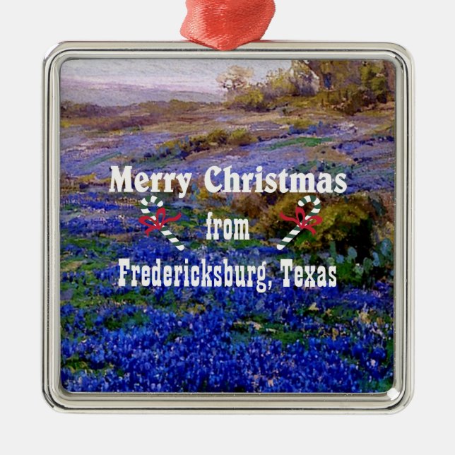 Merry Christmas from Fredericksburg, Texas Metal Ornament (Front)