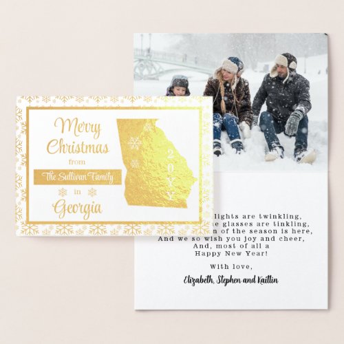 Merry Christmas from Georgia State  Photo Foil Card