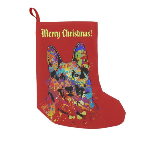 Merry Christmas from German Shepherd Small Christmas Stocking