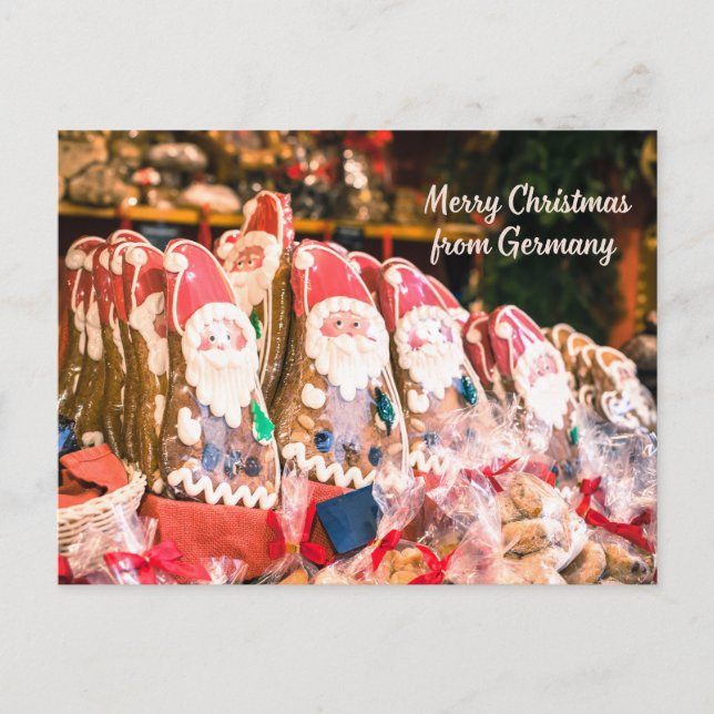 Merry Christmas from Germany - German Cookies  Holiday Postcard (Front)