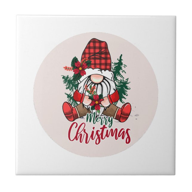 Merry Christmas from Gnome!  Ceramic Tile (Front)