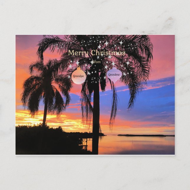 Merry Christmas from Grandma and Grandpa Postcard (Front)