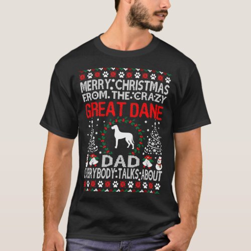 Merry Christmas From Great Dane Dad Gift T_Shirt