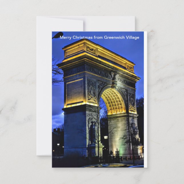 Merry Christmas from Greenwich Village, Wash. Sq. Thank You Card (Front)