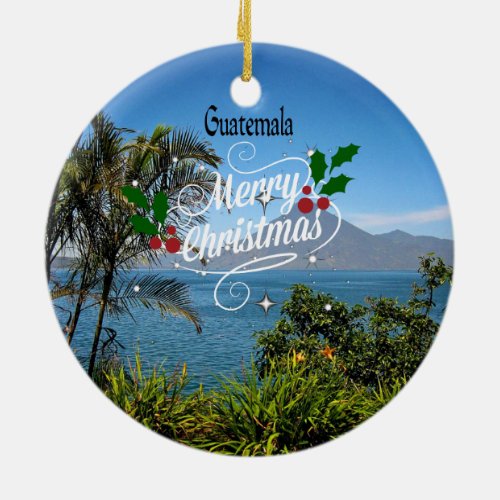 Merry Christmas from Guatemala Ceramic Ornament