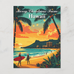 Merry Christmas from Hawaii Tropical Holiday Postcard