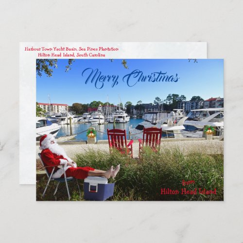 Merry Christmas from Hilton Head SC Harbour Town Postcard