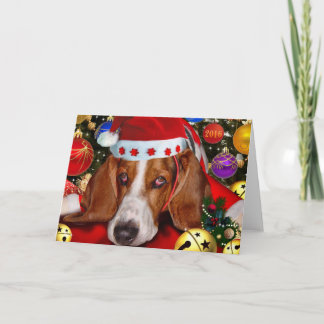 Merry Christmas from Holmes the Basset Hound Holiday Card