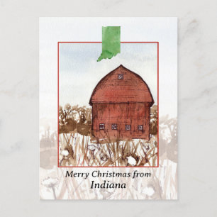 Merry Christmas from Indiana Barn Farm Winter Holiday Postcard
