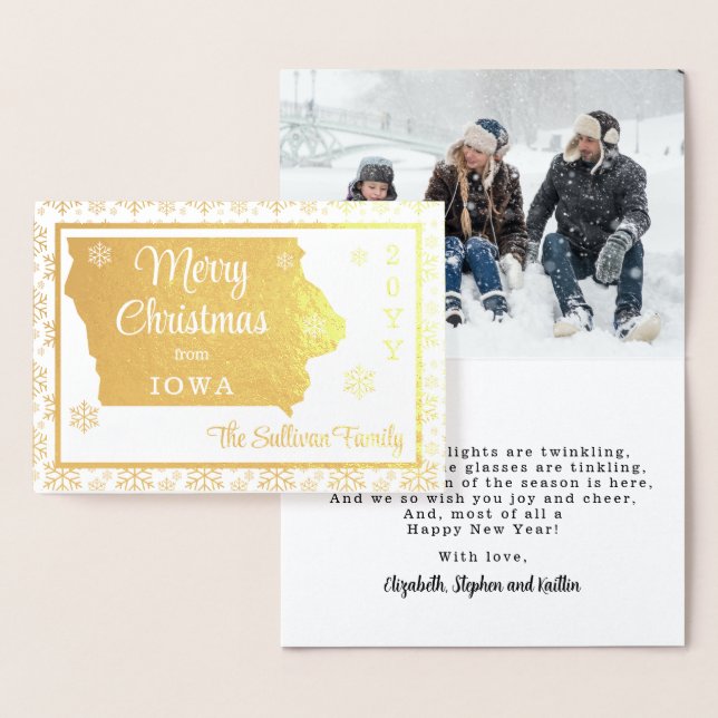 Merry Christmas from Iowa State | Photo Foil Card (Display)