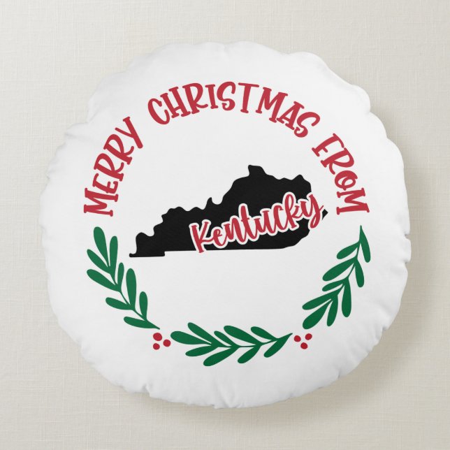 Merry Christmas From Kentucky Red Green Round Pillow (Front)