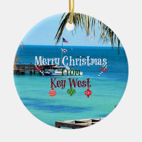 Merry Christmas from Key West Ceramic Ornament
