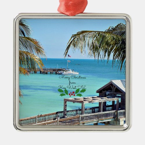 Merry Christmas from Key West FL Metal Ornament