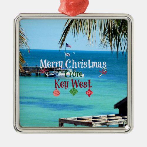 Merry Christmas from Key West Metal Ornament