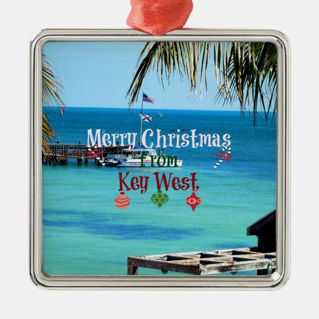 Merry Christmas from Key West Metal Ornament (Front)