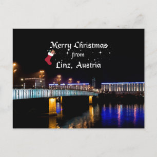 Merry Christmas from Linz, Austria Holiday Postcard