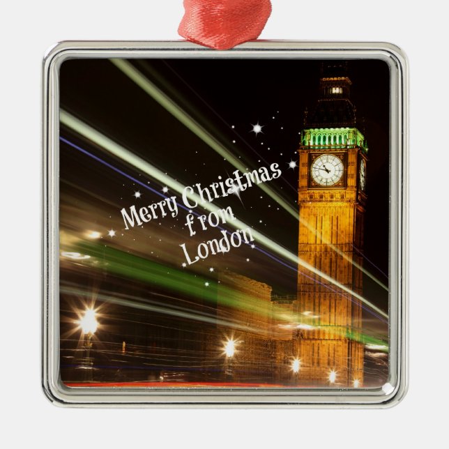 Merry Christmas from London - Big Ben Metal Ornament (Front)