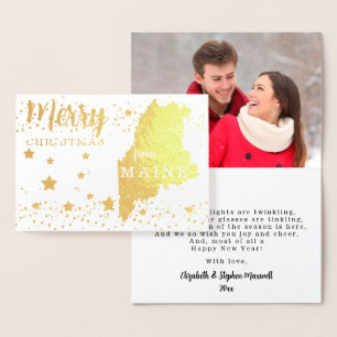 Merry Christmas from Maine State Photo Foil Card