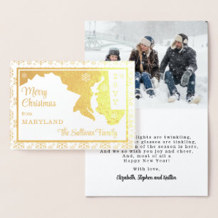 Merry Christmas from Maryland State Photo Foil Card