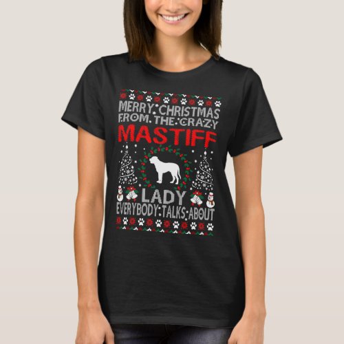 Merry Christmas From Mastiff Dog Lady Ugly Sweater
