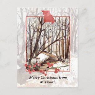 Merry Christmas from Missouri Trees Winter Snow Holiday Postcard